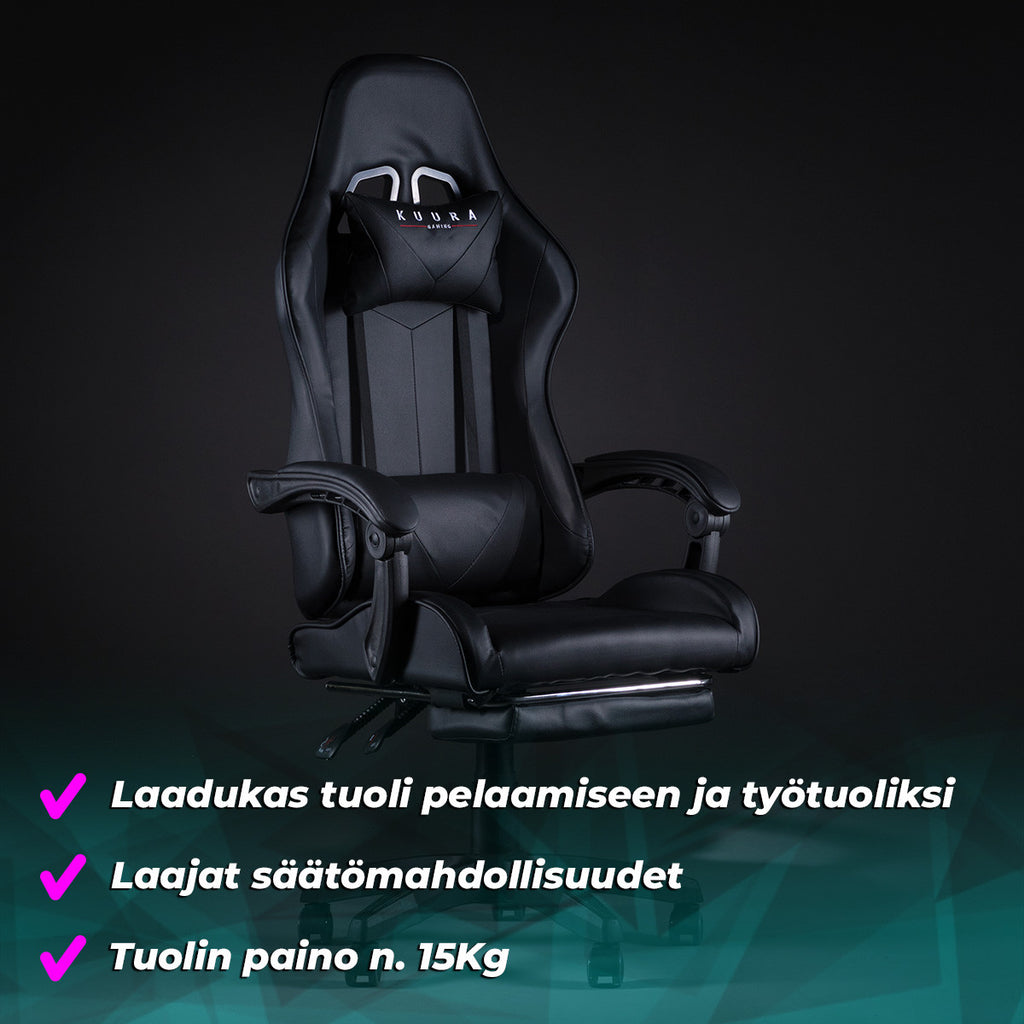 KUURA GAMING PELITUOLI PRO MUSTA