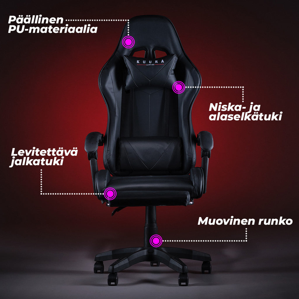 KUURA GAMING PELITUOLI PRO MUSTA