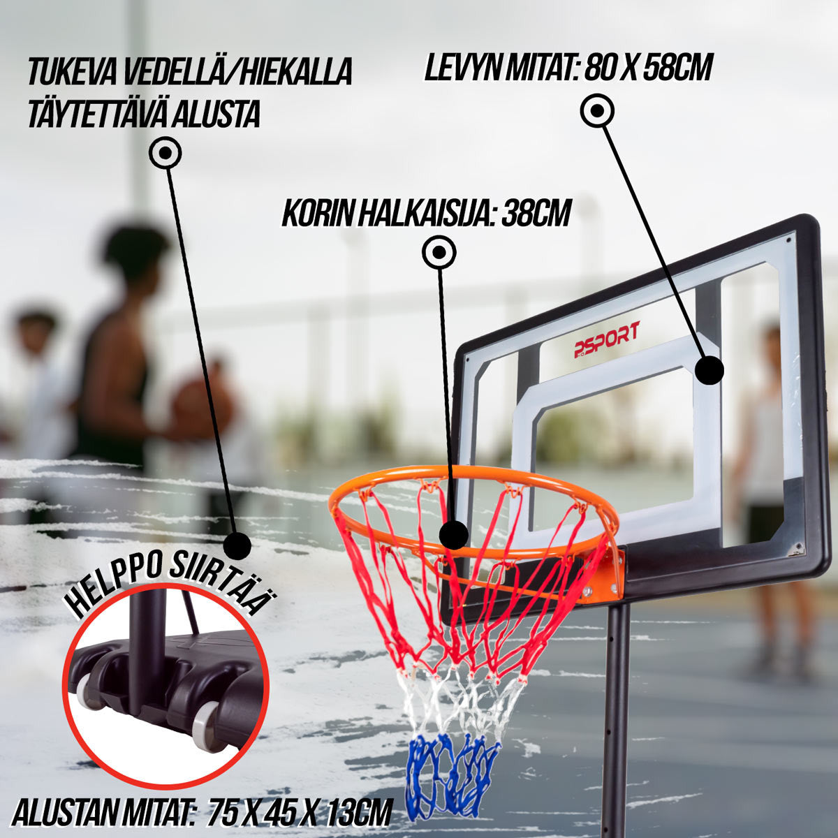 Basketkorg Barn 1,6–2,1 m