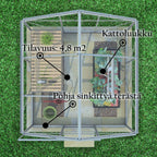 LYKKE PC KASVIHUONE HOPEA 4.8 M2