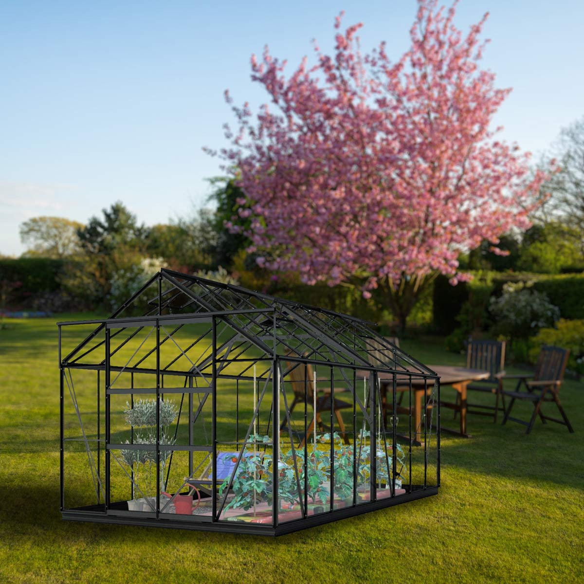 LYKKE HYBRIDI KASVIHUONE MUSTA 13 M2