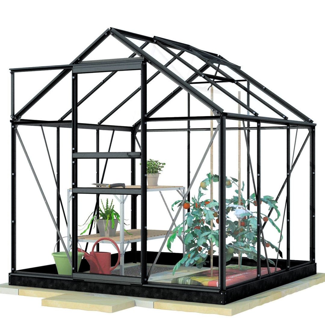 Hybridväxthus Svart 3,8 m2