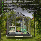 LYKKE PC KASVIHUONE MUSTA 6.2 M2