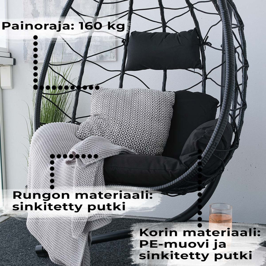 Hängstol. Svart
