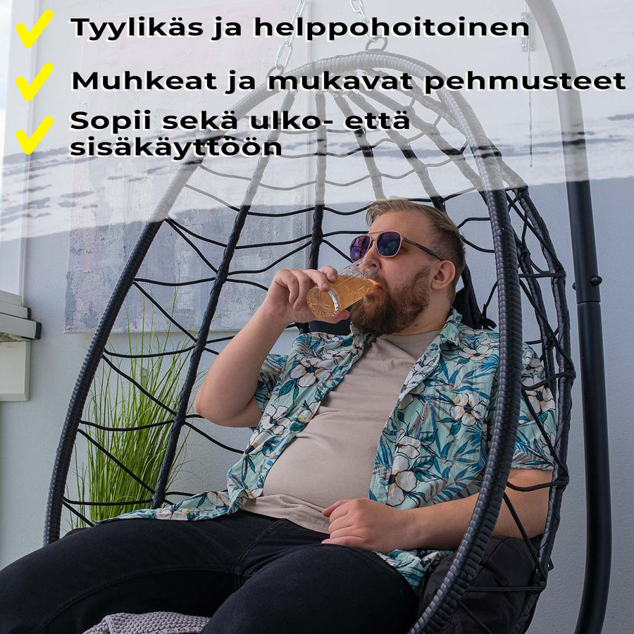 Hängstol. Svart