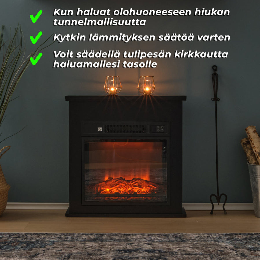 Sähkötakka S. 2000W. Musta