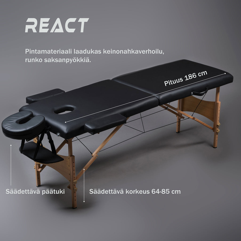 REACT HIERONTAPÖYTÄ P200 MUSTA