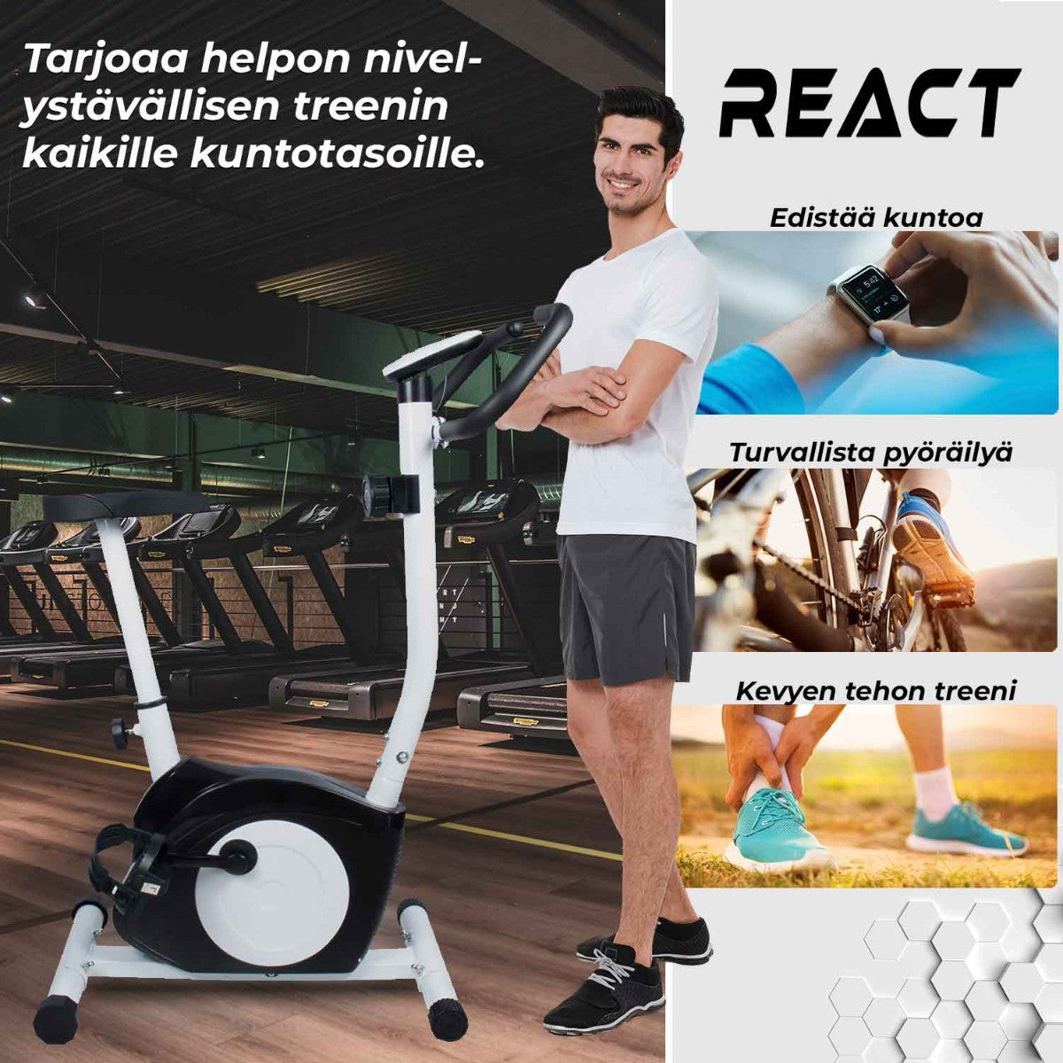 REACT KUNTOPYÖRÄ MAGNEETTIVASTUKSELLA TD001X-3