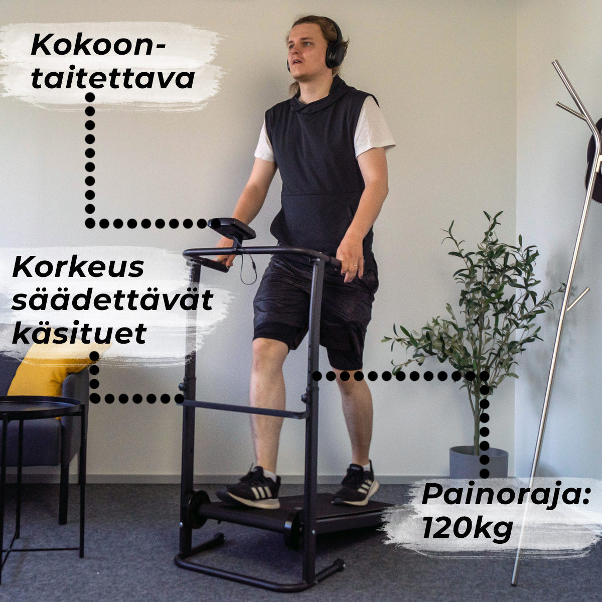 REACT KÄVELY/JUOKSUMATTO MUSTA