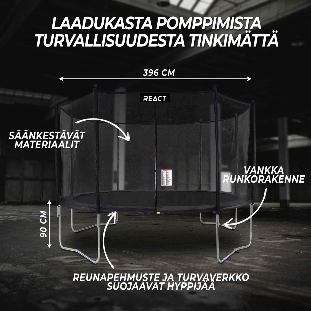 REACT TRAMPOLIINI 396 CM / 13 FT