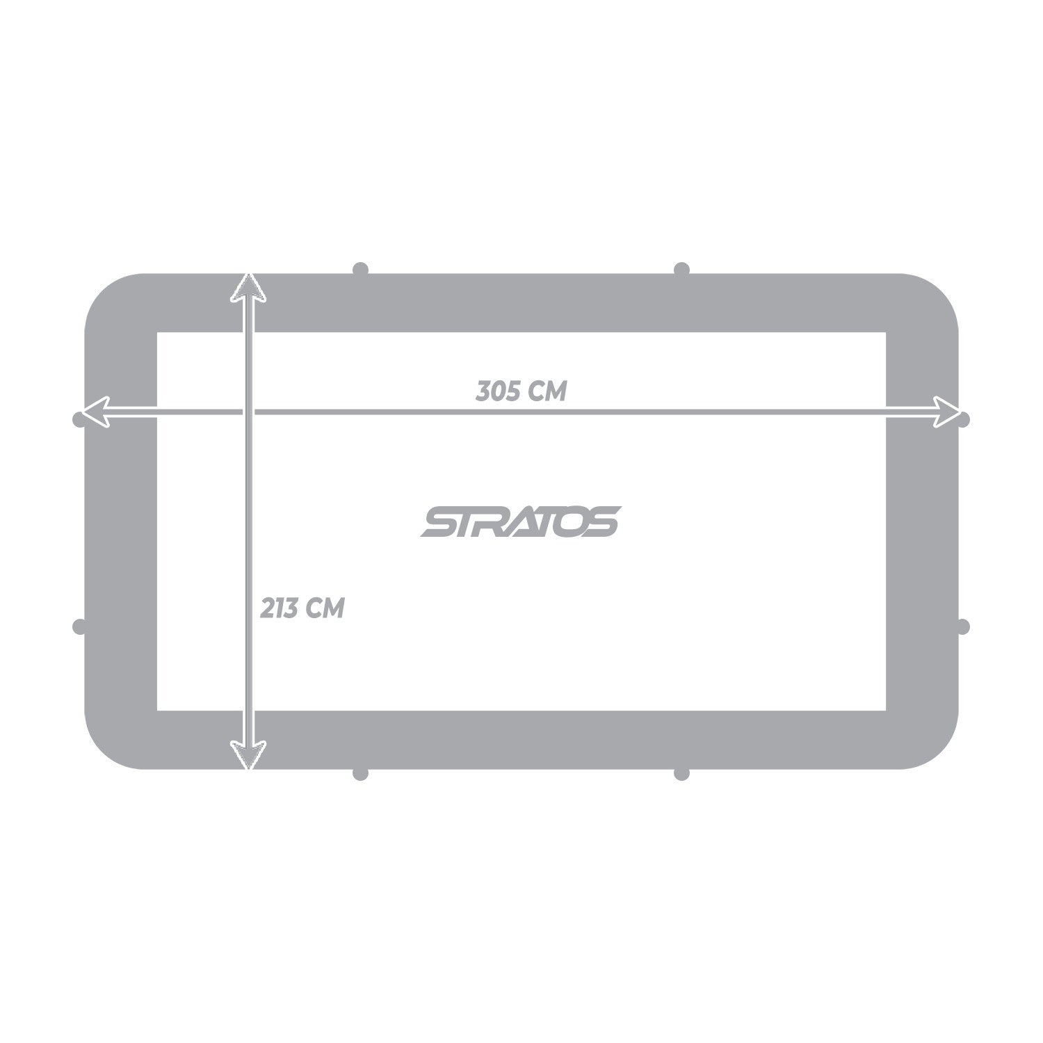 STRATOS SUORAKAIDE TRAMPOLIINI 7x10 FT / 213X305 CM