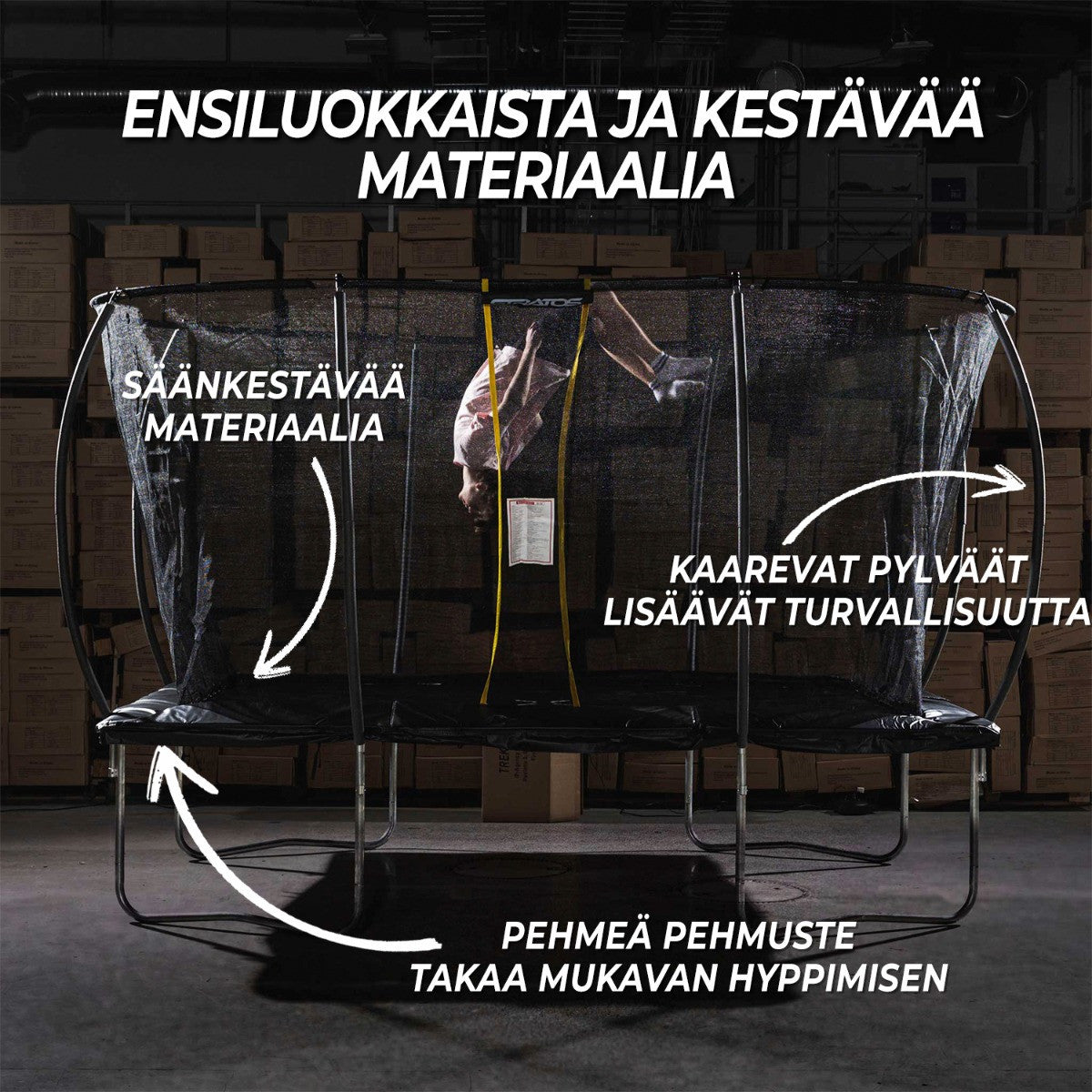 STRATOS SUORAKAIDE TRAMPOLIINI 8x12 FT / 244X366 CM