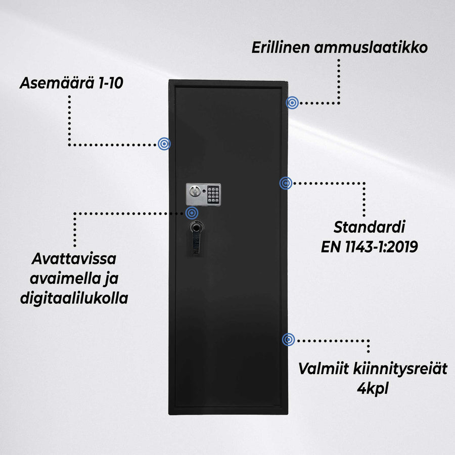 Vapenskåp 10-Asetta As1000 V2. Svart