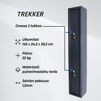 Asekaappi 3-Asetta As300 Harmaa