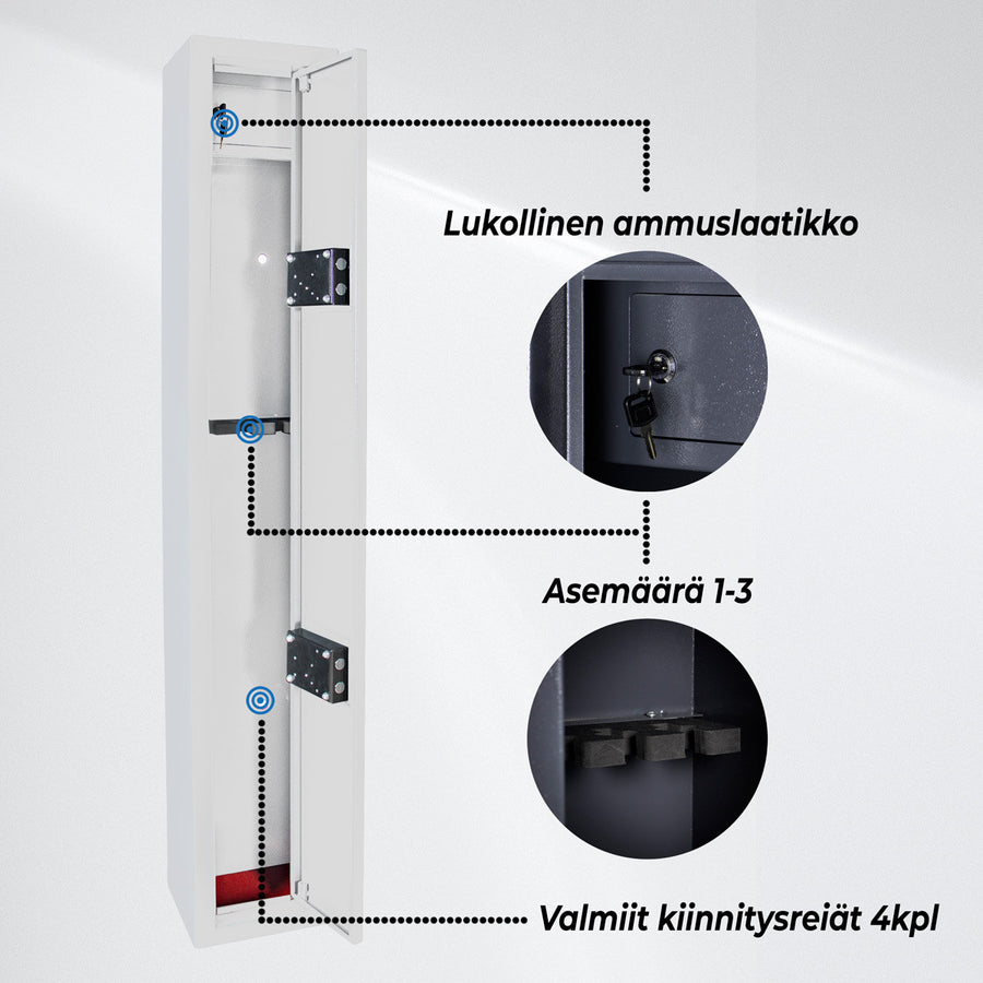 Vapenskåp 3-Asetta As300 Vit