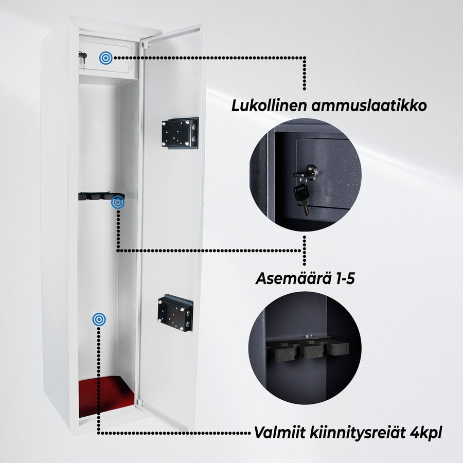 Vapenskåp 5-Asetta As500 Vit