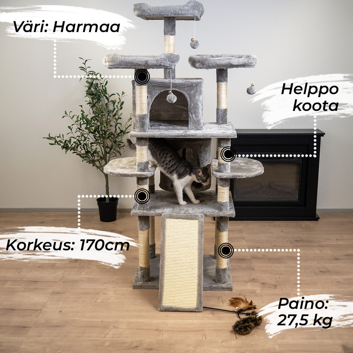 TR KISSAN KIIPEILYPUU TOWER. 170CM