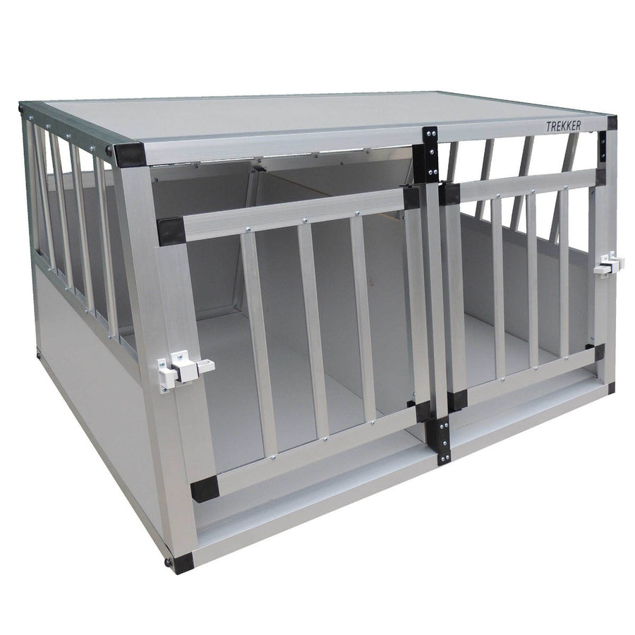 Hundbur 97 x 90 x 69,5 cm – aluminiumram, MDF-paneler, XL