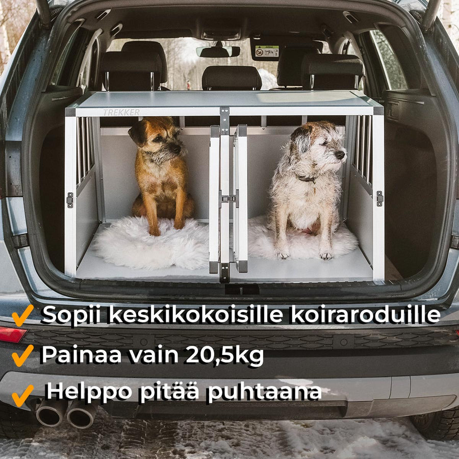 Hundbur 97 x 90 x 69,5 cm – aluminiumram, MDF-paneler, XL
