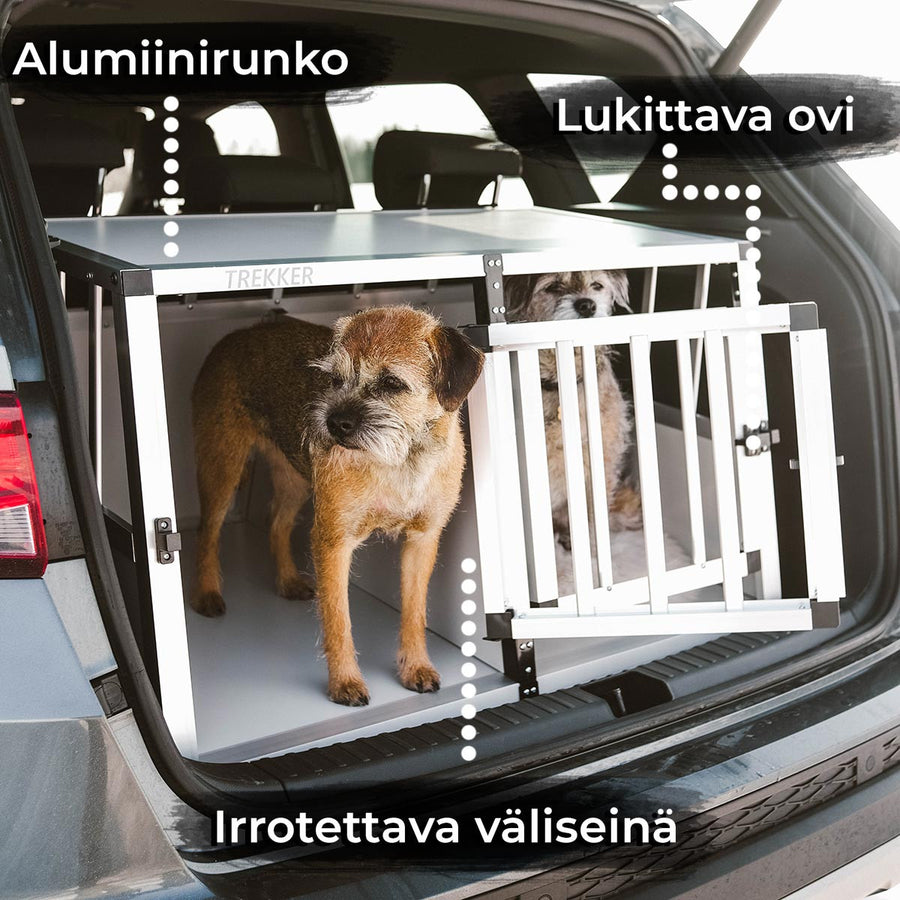 Hundbur 97 x 90 x 69,5 cm – aluminiumram, MDF-paneler, XL