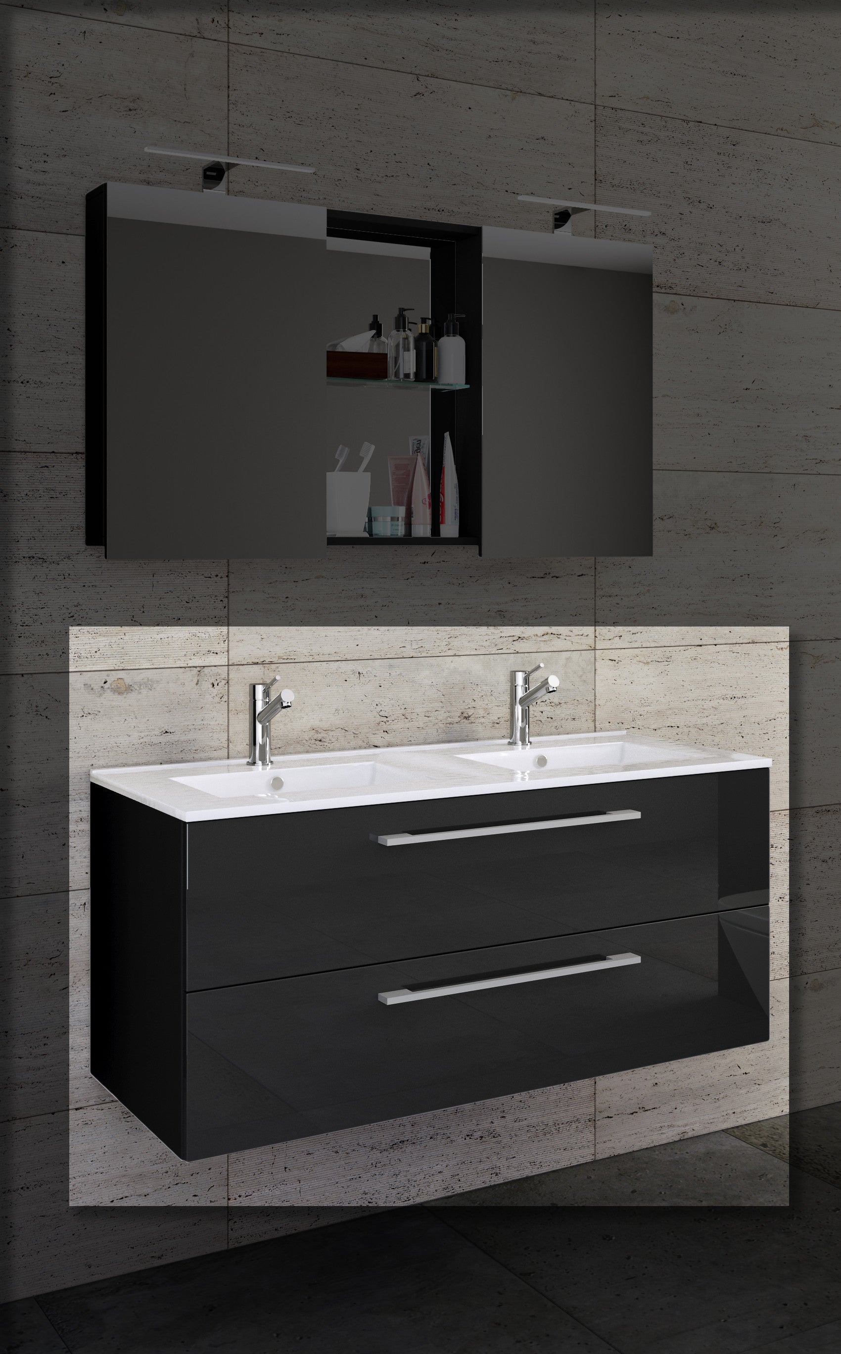 2-Osainen Pesuallas Budasi, musta