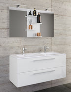 3-Osainen Pesuallas Budasi Peilillä, valkoinen