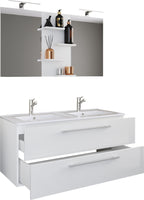 3-Osainen Pesuallas Budasi Peilillä, valkoinen