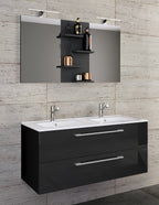 3-Osainen Pesuallas Budasi Peilillä, musta