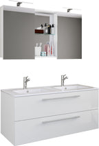 3-Osainen Pesuallas Budasi Peilikaapilla, valkoinen