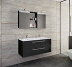 3-Osainen Pesuallas Budasi Peilikaapilla, musta