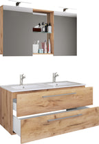 3-Osainen Pesuallas Budasi Peilikaapilla, puu