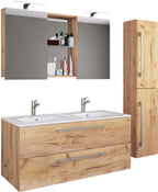 4-Osainen Pesuallas Budasi Peilikaapilla Ja Korkealla Kaapilla, puu