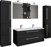 5-delad Budasi handfat med spegel och 2 höga skåp, svart