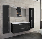 5-piece Pesuallas Budasi Peilillä Ja 2 Korkealla Kaapilla, musta