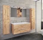 5-piece Pesuallas Budasi Peilillä Ja 2 Korkealla Kaapilla, puu