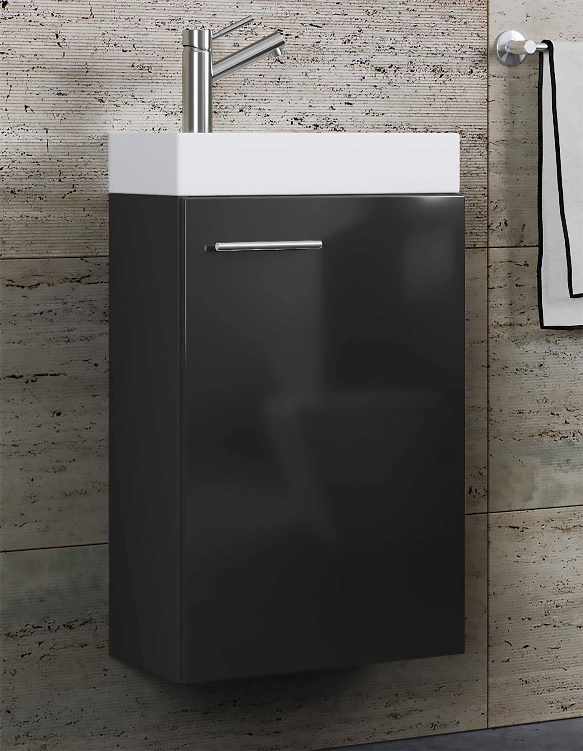 2-Osainen Pesuallassetti Slito, tumman harmaa