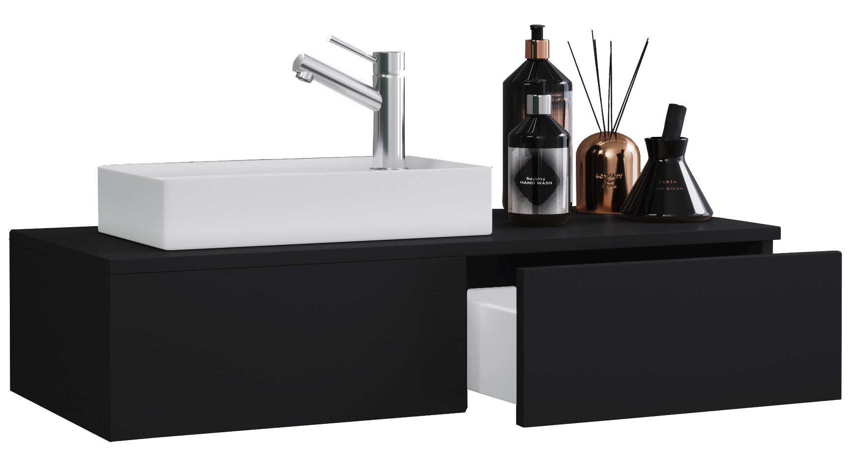 2-osainen Pesuallassetti Gudas, tumman harmaa