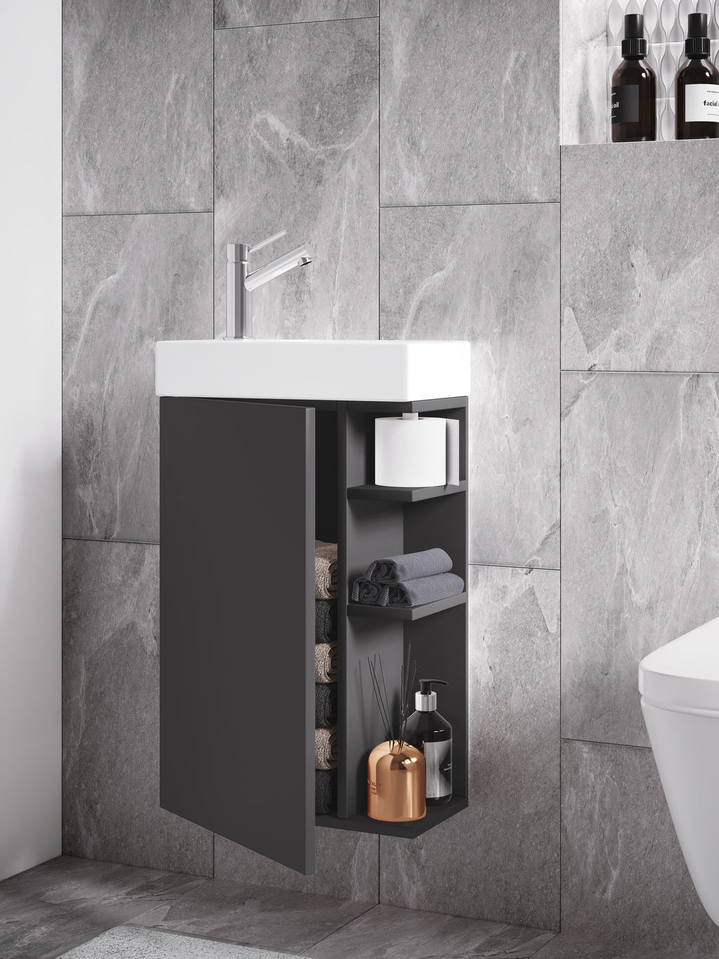 2-Osainen Pesuallassetti Lumia, harmaa