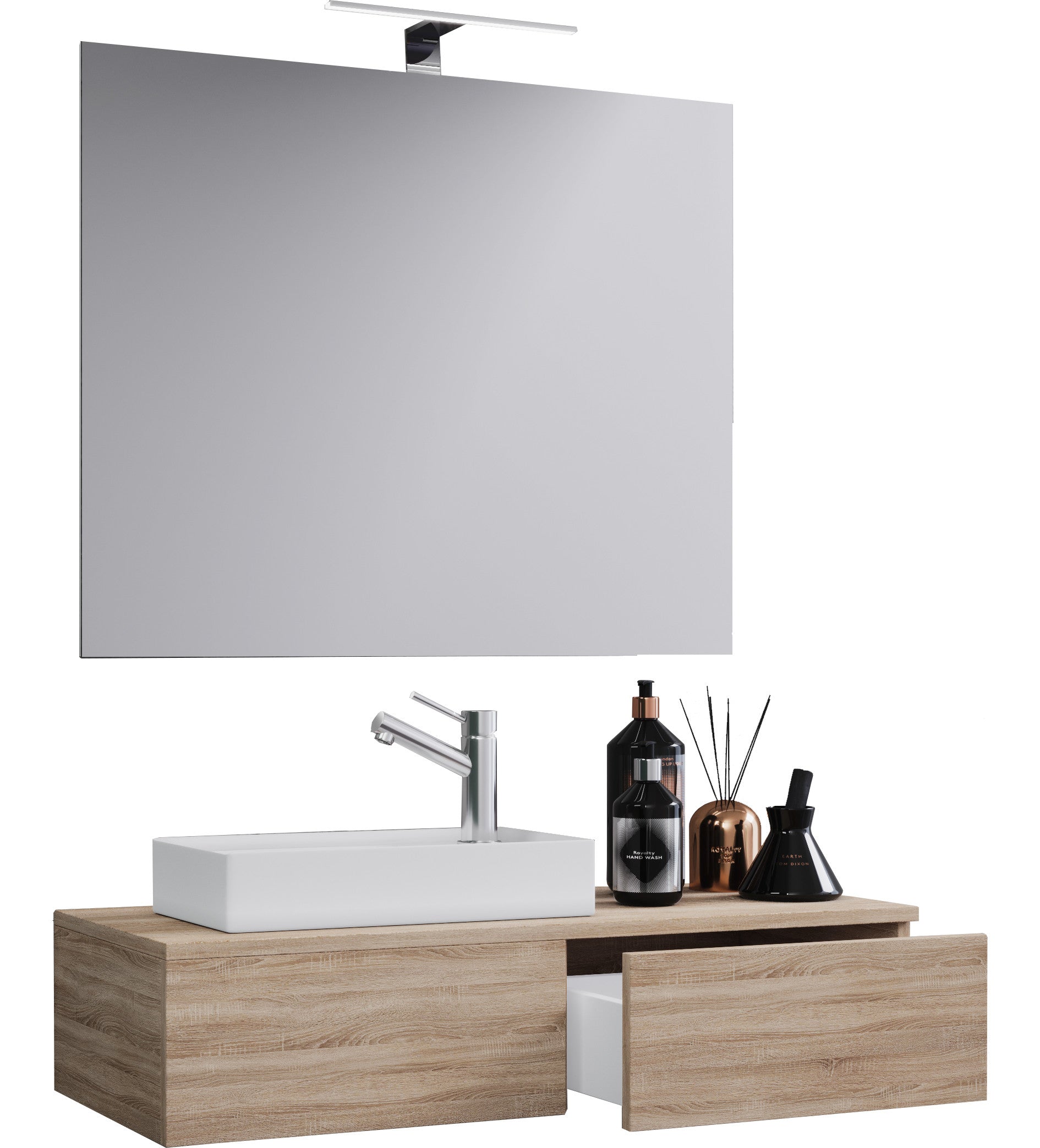 3-osainen Pesuallassetti Gudas Peilillä, puu