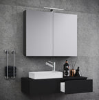 3-osainen Pesuallassetti Gudas Peilikaapilla, harmaa