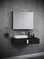 3-osainen Pesuallassetti Gudas Peilikaapilla, harmaa