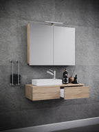 3-osainen Pesuallassetti Gudas Peilikaapilla, puu