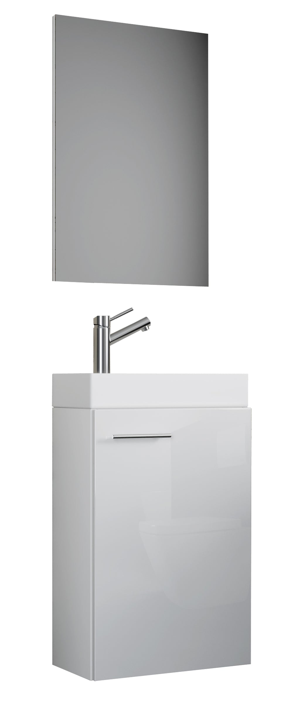 Pesuallassetti Slito Peilillä, valkoinen