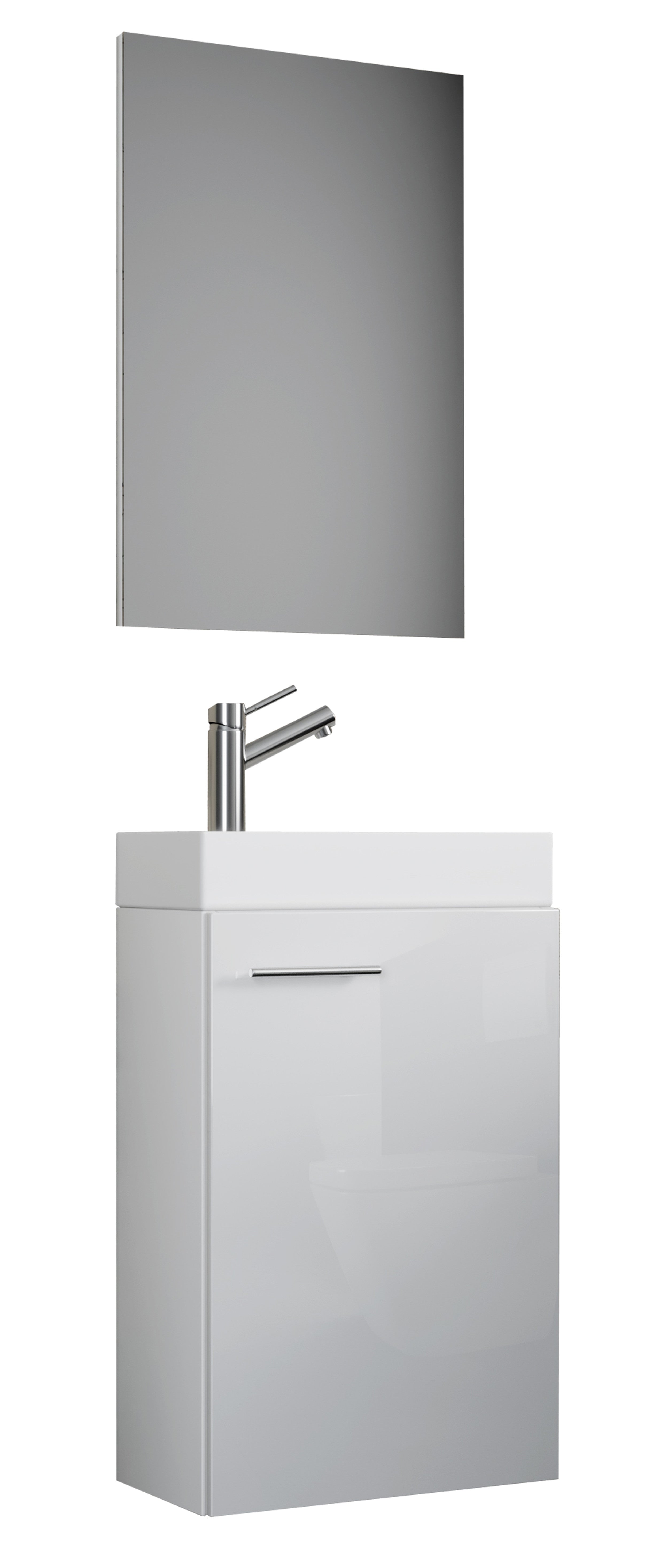 Pesuallassetti Slito Peilillä, valkoinen