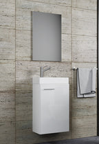 Pesuallassetti Slito Peilillä, valkoinen