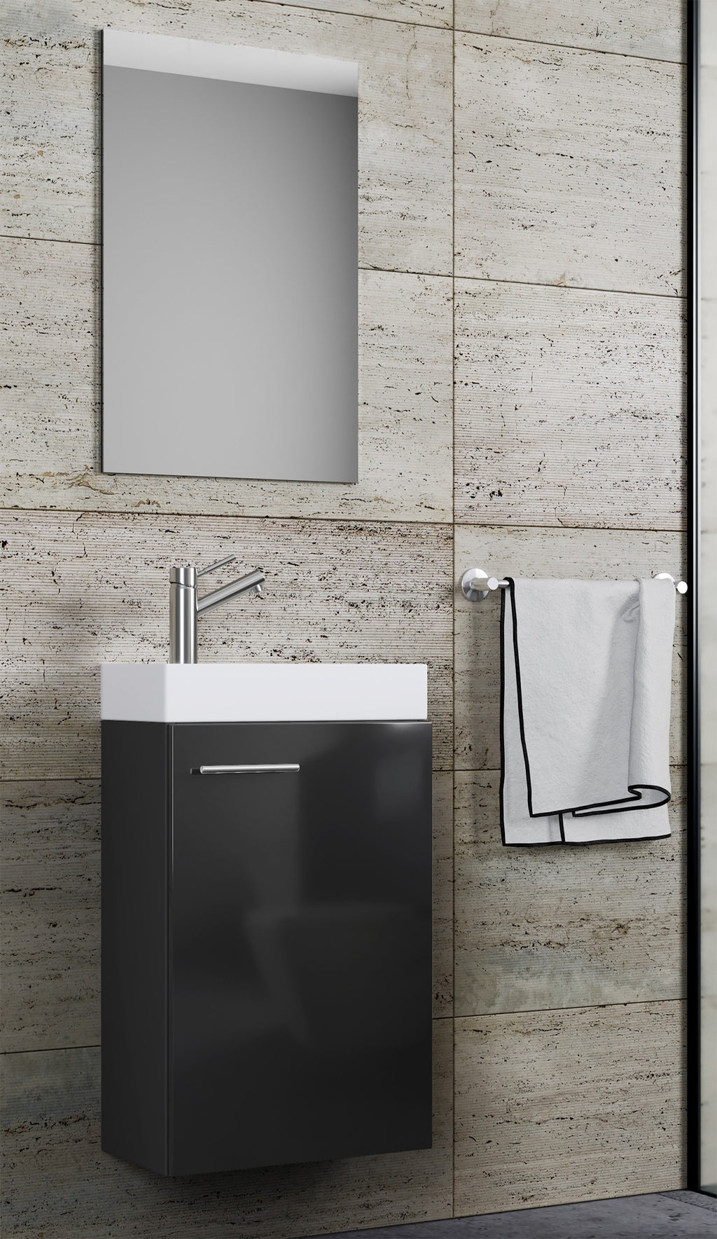 Pesuallassetti Slito Peilillä, harmaa