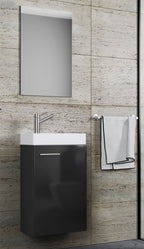 Pesuallassetti Slito Peilillä, harmaa