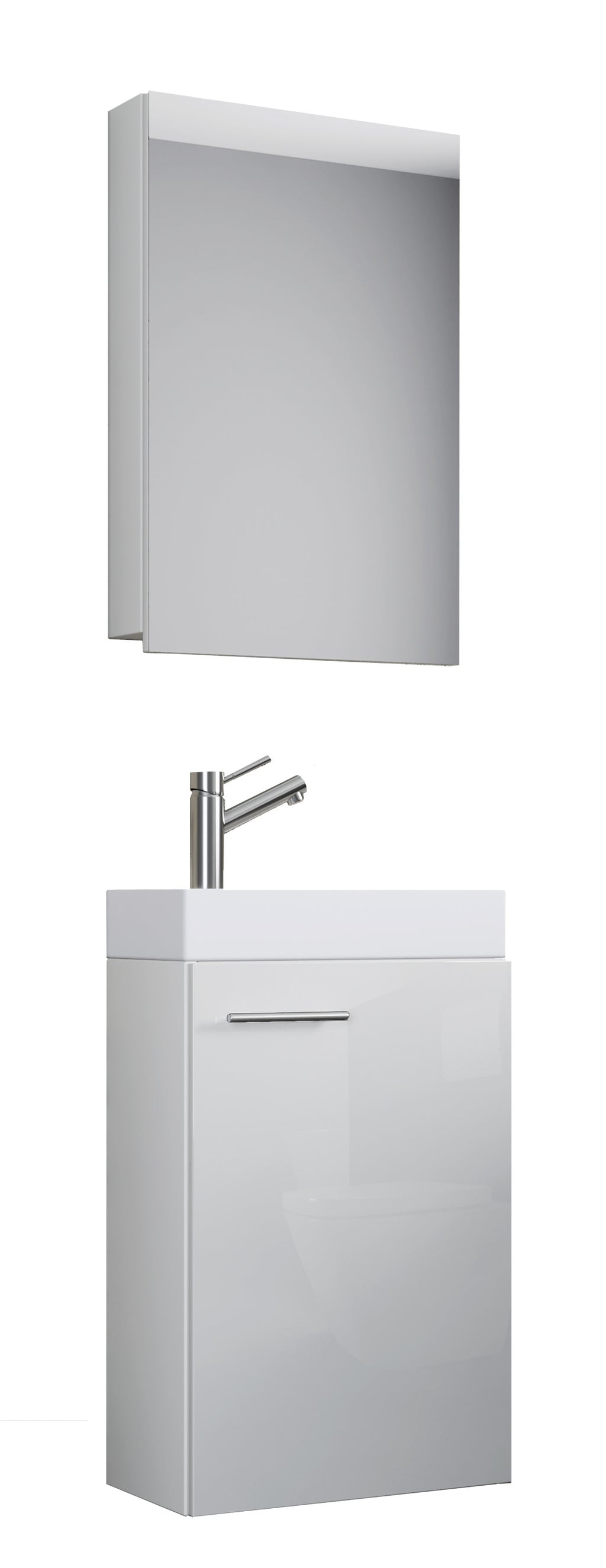 Pesuallassetti Slito Peilikaapilla, valkoinen