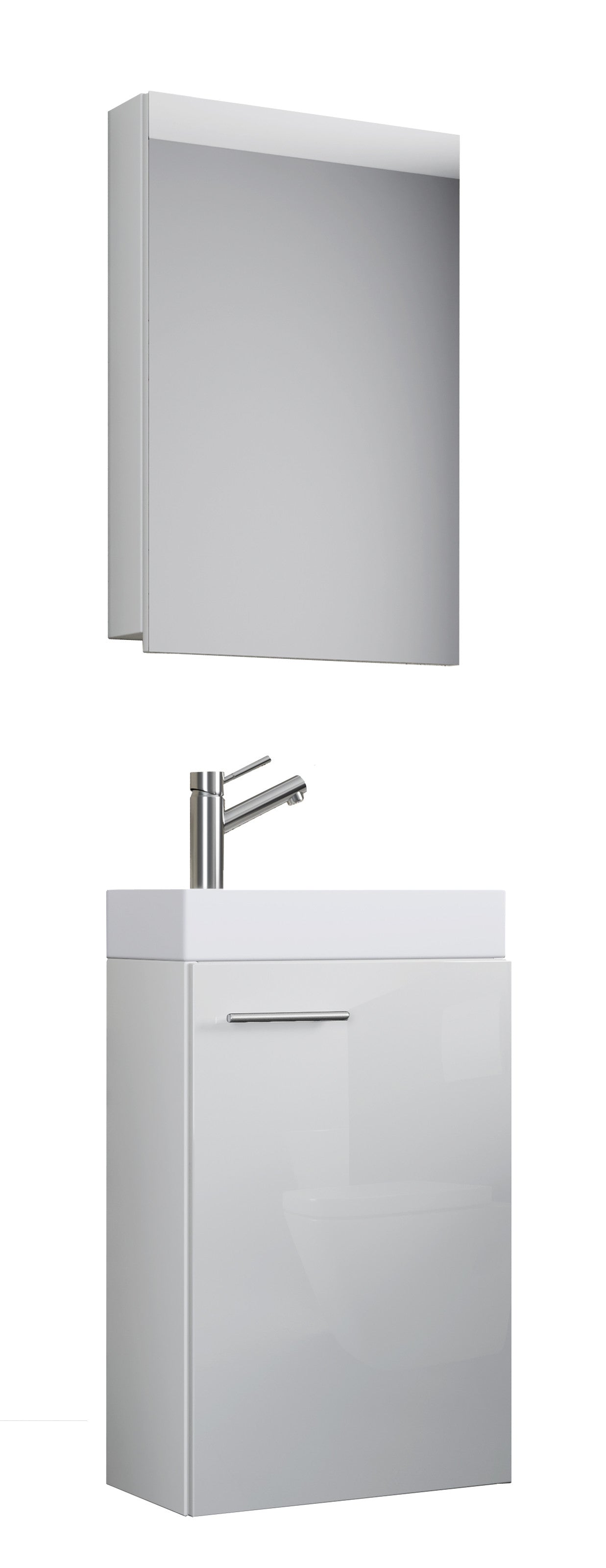 Pesuallassetti Slito Peilikaapilla, valkoinen