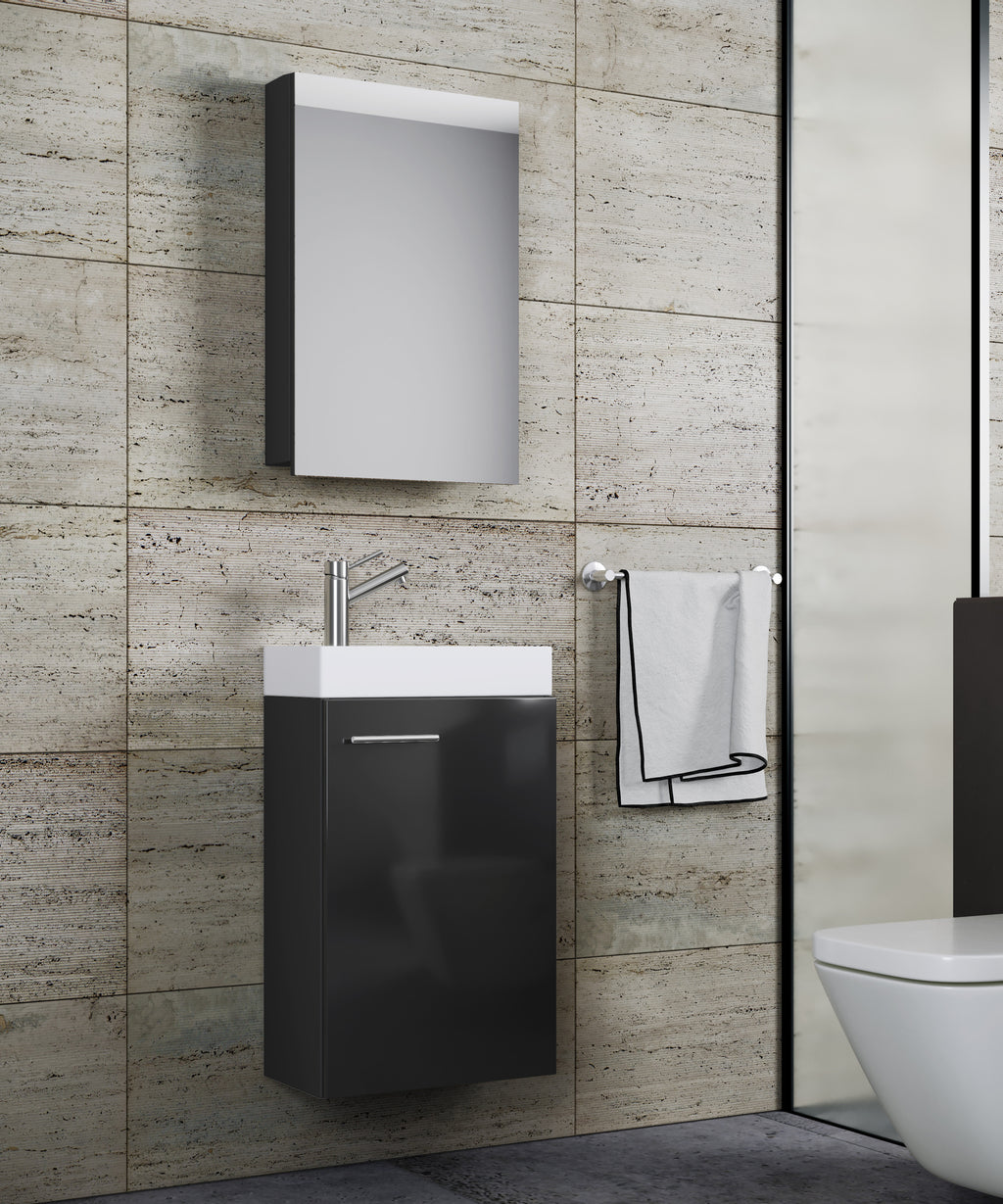 Pesuallassetti Slito Peilikaapilla, harmaa